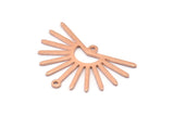 Copper Sun Charm, 8 Raw Copper Sun Charms With 2 Loops, Findings (21x30x0.80mm) M02371