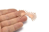 Copper Sun Charm, 8 Raw Copper Sun Charms With 2 Loops, Findings (21x30x0.80mm) M02374