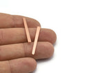 Copper Necklace Bar, 24 Raw Copper Rectangle Blanks, Stamping Blanks (35x3x0.80mm) M02383