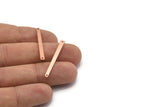 Copper Necklace Bar, 24 Raw Copper Rectangle Charms With 2 Holes, Pendants, Findings (35x3x0.80mm) M02386