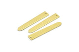 Brass Necklace Bar, 12 Raw Brass Rectangle Charms With 1 Hole, Pendants, Findings (35x6x0.80mm) M02389