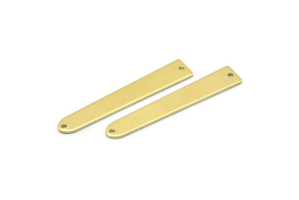 Brass Necklace Bar, 12 Raw Brass Rectangle Charms With 2 Holes, Pendants, Findings (35x6x0.80mm) M02390