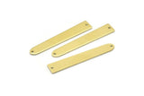 Brass Necklace Bar, 12 Raw Brass Rectangle Charms With 2 Holes, Pendants, Findings (35x6x0.80mm) M02390