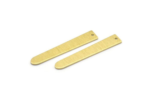 Brass Necklace Bar, 12 Textured Raw Brass Rectangle Charms With 1 Hole, Pendants, Findings (35x6x0.80mm) M02392