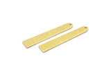 Brass Necklace Bar, 12 Textured Raw Brass Rectangle Charms With 1 Hole, Pendants, Findings (35x6x0.80mm) M02393