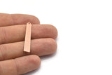 Copper Necklace Bar, 12 Raw Copper Rectangle Charms With 1 Hole, Pendants, Findings (35x6x0.80mm) M02396