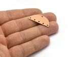 Half Moon Charm, 2 Rose Gold Plated Brass Semi Circle Blanks With 6 Holes (30x15x0.8mm) B0161 Q0442