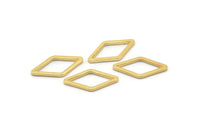 Gold Diamond Ring, 50 Gold Plated Brass Open Diamond Ring Charms (10x16x1mm) D0058 Q0613