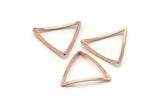 Rose Gold Triangle Charm, 25 Rose Gold Lacquer Plated Brass Open Cambered Triangle Ring Charms (20x0.8mm) BS 1212