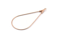 Rose Gold Drop Earring, 10 Rose Gold Plated Brass Wire Drop Earring Charms With 1 Loop, Pendants, Findings (44.5x23x0.8mm) BS 2287 Q0551