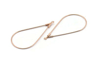 Rose Gold Drop Earring, 10 Rose Gold Plated Brass Wire Drop Earring Charms With 1 Loop, Pendants, Findings (44.5x23x0.8mm) BS 2287 Q0551