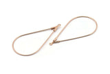 Rose Gold Drop Earring, 10 Rose Gold Plated Brass Wire Drop Earring Charms With 1 Loop, Pendants, Findings (44.5x23x0.8mm) BS 2287 Q0551
