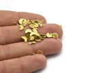 Brass Geometric Blank, 150 Textured Raw Brass Tiny Pizza Slice Blanks, Findings (7x4x0.80mm) M02355