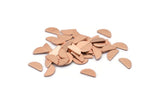 Copper Geometric Blank, 100 Copper Brass Tiny Semi Circle Blanks, Findings (9x4x0.80mm) M02358