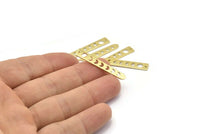 Brass Moon Charm, 24 Raw Brass Moon Phases Charms With 1 Hole (35x6x5x0.80mm) M02342