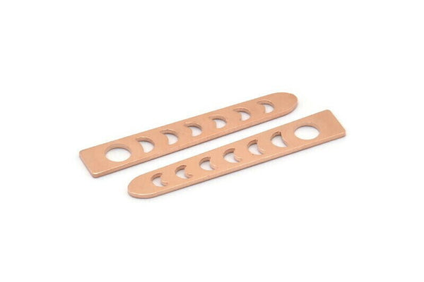 Copper Moon Blank, 24 Raw Copper Moon Phases Stamping Blanks (35x6x5x0.80mm) M02349