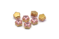 5 Gold Plated Light Rose Swarovski Rhinestone Prong Setting 10 Mm Y300 Y028