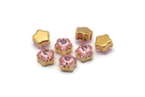 5 Gold Plated Light Rose Swarovski Rhinestone Prong Setting 10 Mm Y300 Y028
