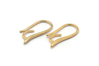 Gold Ear Hooks, 8 Gold Tone Earring Wires, Earring Hooks (17x7mm) X037