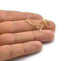 Gold Ear Hooks, 8 Gold Tone Earring Wires, Earring Hooks (17x7mm) X037
