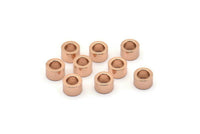 Industrial Spacer Bead, 6 Rose Gold Plated Brass Industrial Tubes, Spacer Beads, Findings (7x4.5mm) Bs 1348