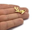 Gold Fish Earring, 2 Gold Plated Brass Fish Stud Earrings (28x16mm) N0774 Q0837
