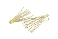 Gold Wire Earring, 2 Gold Plated Brass Wire Stud Earrings (52mm) D1629