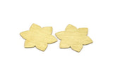 Brass Flower Blank, 4 Textured Raw Brass Flower Blanks, Stamping Blanks (28x25x0.80mm) M02535