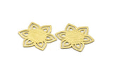 Brass Flower Blank, 4 Textured Raw Brass Flower Blanks, Stamping Blanks (28x25x0.80mm) M02542