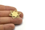 Brass Flower Blank, 4 Textured Raw Brass Flower Blanks, Stamping Blanks (28x25x0.80mm) M02542