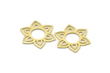Brass Flower Blank, 4 Textured Raw Brass Flower Blanks, Stamping Blanks (28x25x0.80mm) M02543