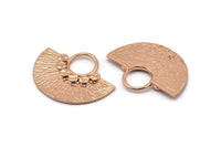 Semi Circle Pendant, 1 Rose Gold Plated Brass Semi Circle  Pendants (32x25mm) N0392 Q0025