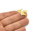 Brass Pole Star Charm, 12 Textured Raw Brass, Brass Charm, Pole Star Charms With 1 Hole, Charm Earrings (20x15x0.80mm) M02555