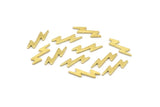 Brass Lightning Blank, 50 Textured Raw Brass, Brass Tiny Lightning Blanks, Stamping Blanks (14x4x0.80mm) M02563