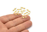 Brass Lightning Blank, 50 Textured Raw Brass, Brass Tiny Lightning Blanks, Stamping Blanks (14x4x0.80mm) M02563