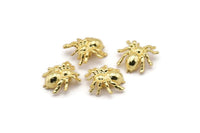Gold Spider Pendant, 3 Gold Plated Spider Bracelet Finding, Pendants, Necklace Findings (14x13mm) N0353 Q0064