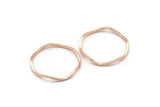 Rose Gold Circle Rings, 24 Rose Gold Lacquer Plated Brass Wavy Circle Rings, Charms (19.5x0.8mm) BS 1806 Q0340