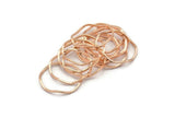 Rose Gold Circle Rings, 24 Rose Gold Lacquer Plated Brass Wavy Circle Rings, Charms (19.5x0.8mm) BS 1806 Q0340
