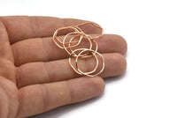 Rose Gold Circle Rings, 24 Rose Gold Lacquer Plated Brass Wavy Circle Rings, Charms (19.5x0.8mm) BS 1806 Q0340