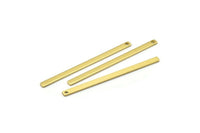 Minimalist Necklace Pendant, 30 Raw Brass Bars (55x3x1mm) Brc 154--A0826  A0907