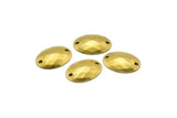 Brass Oval Connector, 50 Raw Brass Oval With 2 Holes Connectors ,findings (14x10mm) A0557