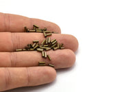 Antique Bronze Spacer Bead, 100 Antique Bronze Tube Spacer Beads (5x2mm) K191
