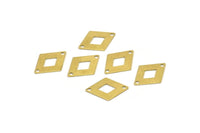Brass Diamond Connector, 50 Raw Brass Flat Diamond Connectors (17x12mm) D0246
