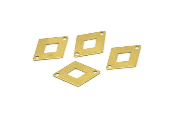 Brass Diamond Connector, 50 Raw Brass Flat Diamond Connectors (17x12mm) D0246