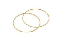 Brass Circle Connectors, 25 Raw Brass Circle Connectors (50x0.8mm) Bs-1111