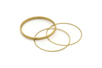 Brass Circle Connectors, 25 Raw Brass Circle Connectors (50x0.8mm) Bs-1111