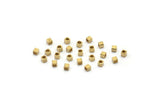 Tiny Square Beads, 100 Raw Brass Square Beads (2mm) Brs 601-2 B0072