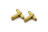 Brass Cufflink Blank, 12 Raw Brass Cufflinks A0649