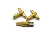 Brass Cufflink Blank, 12 Raw Brass Cufflinks A0649