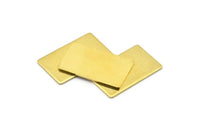 Raw Brass Bar, 24 Raw Brass Rectangle Stamping Blanks, Bars (25x15x0.80mm) A0911